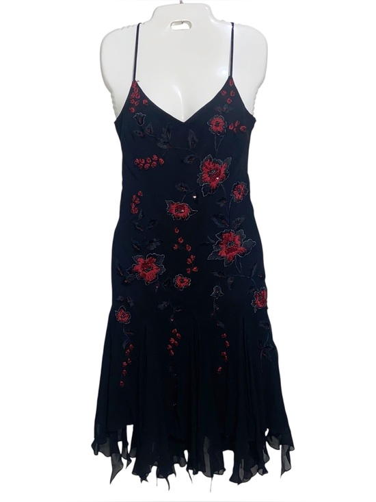 Sue Wong Dresses & Skirts - Sue Wong Nocturne Dress Sz 8 Silk Beaded Handkerchief Hem Whimsigoth Fairy Vtg